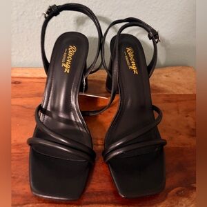 Black Strappy Heeled Sandals